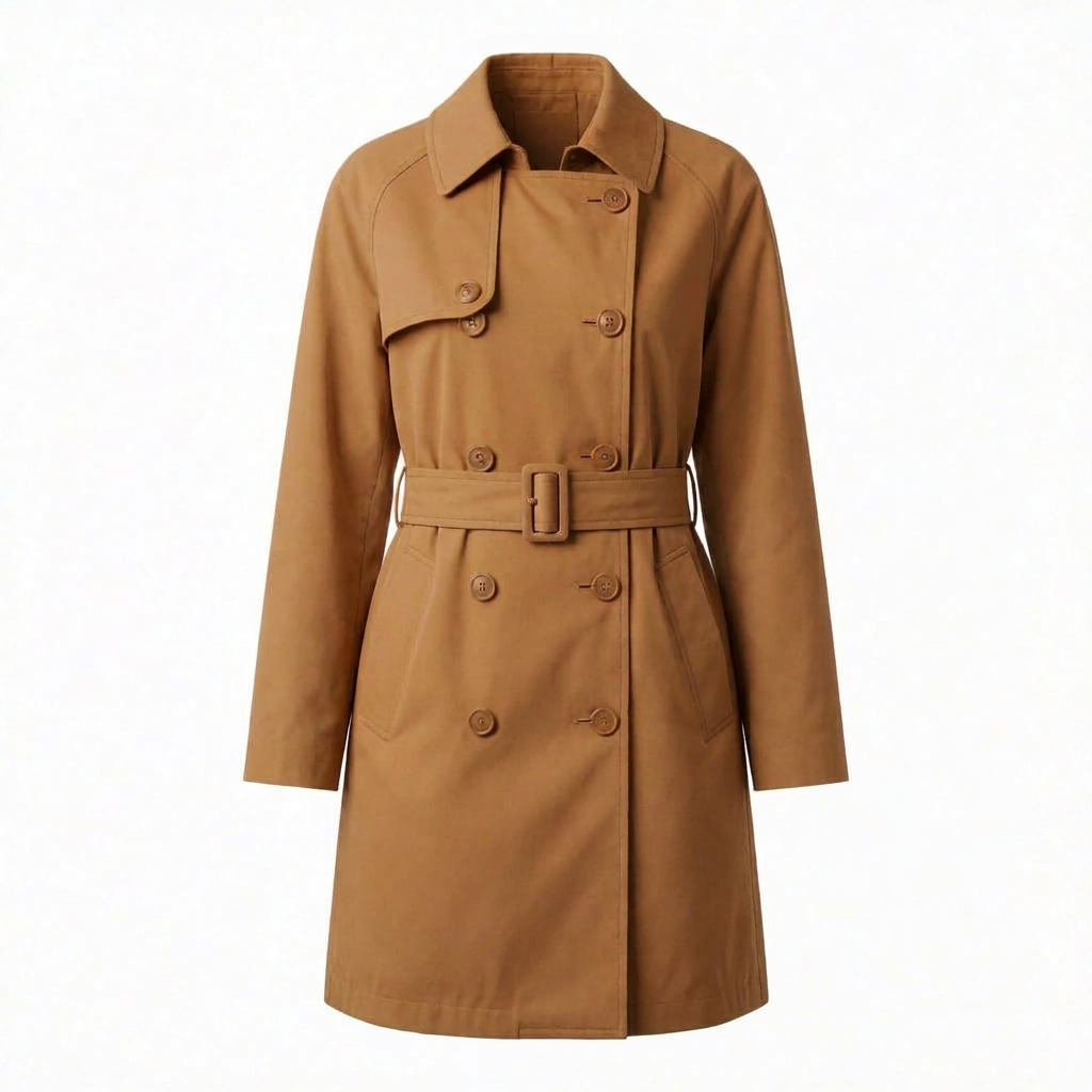 Caramel Classic Belted Trench Coat