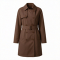 Chocolate Brown Classic Belted Trench Coat