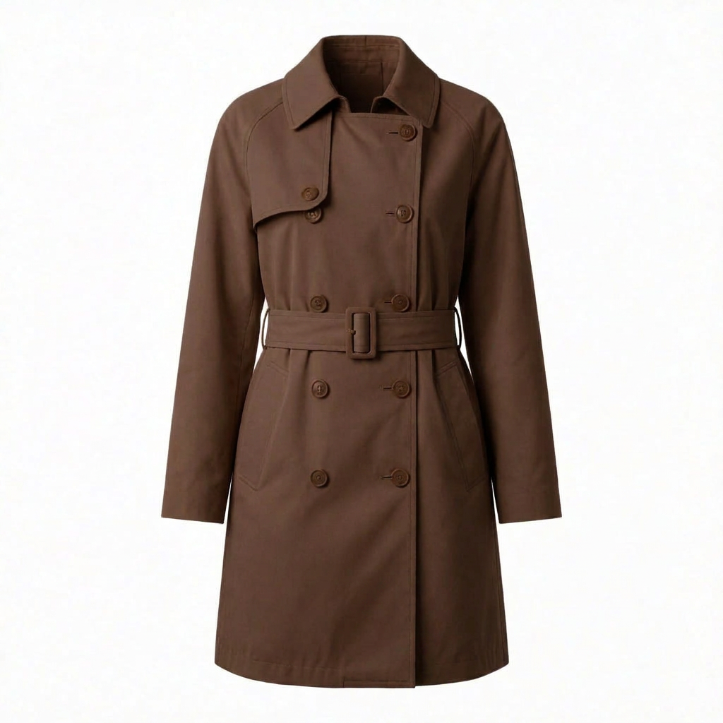 Chocolate Brown Classic Belted Trench Coat