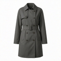 Charcoal Grey Classic Belted Trench Coat