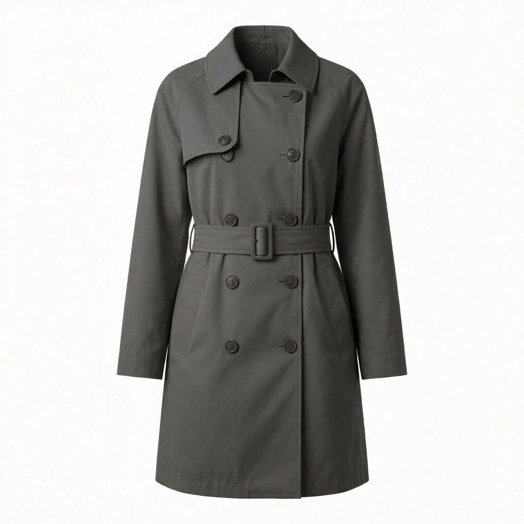 Charcoal Grey Classic Belted Trench Coat