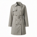 Stone Grey Classic Belted Trench Coat