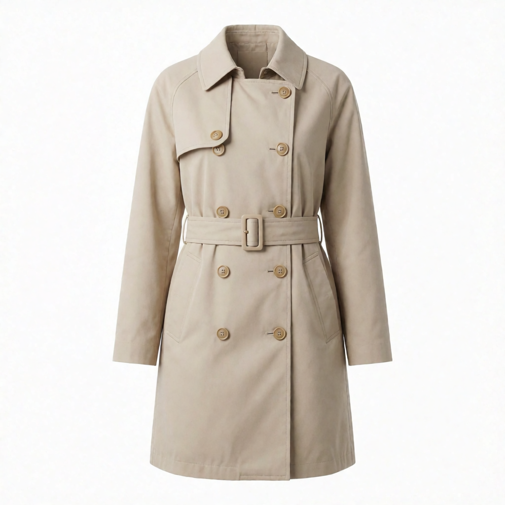 Beige Classic Belted Trench Coat